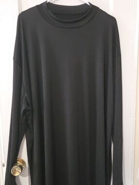 Men's Black Long Sleeve Mockneck Goth Costume Base Layer Large